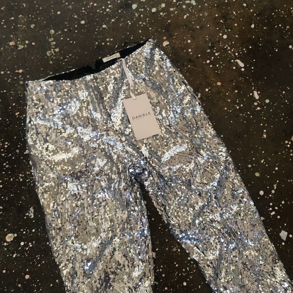 DANIELE CARLOTTA Sequin Pants Silver - Picture 7 of 7